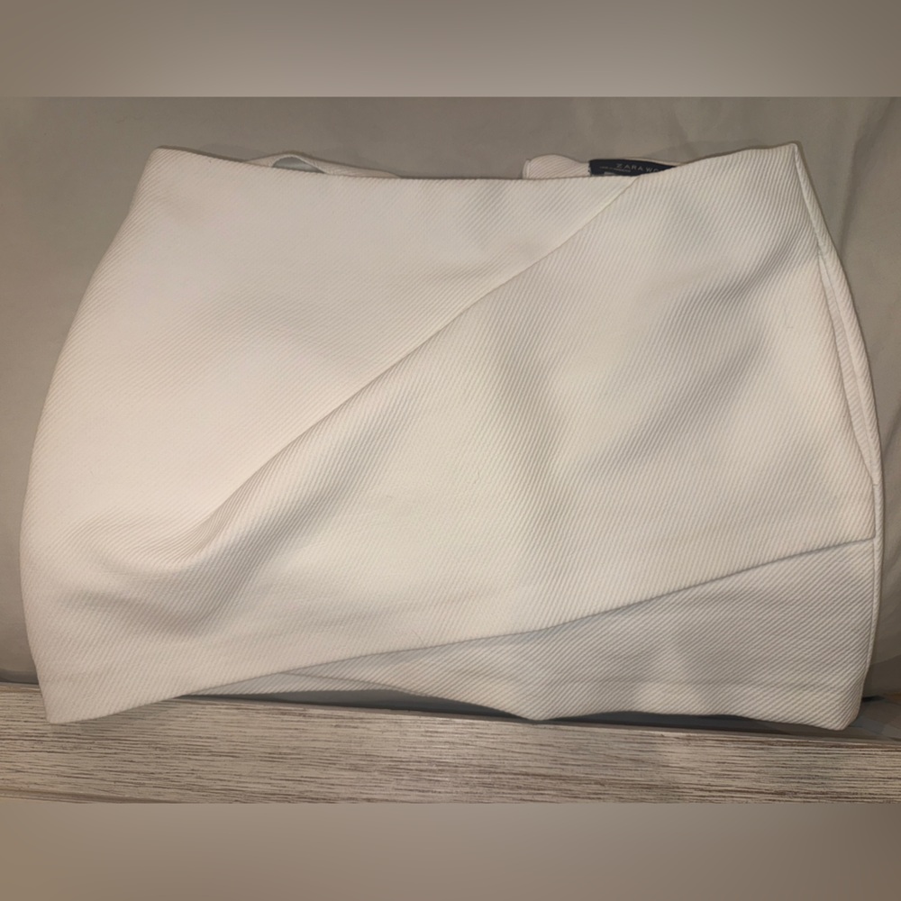 White mini skirt